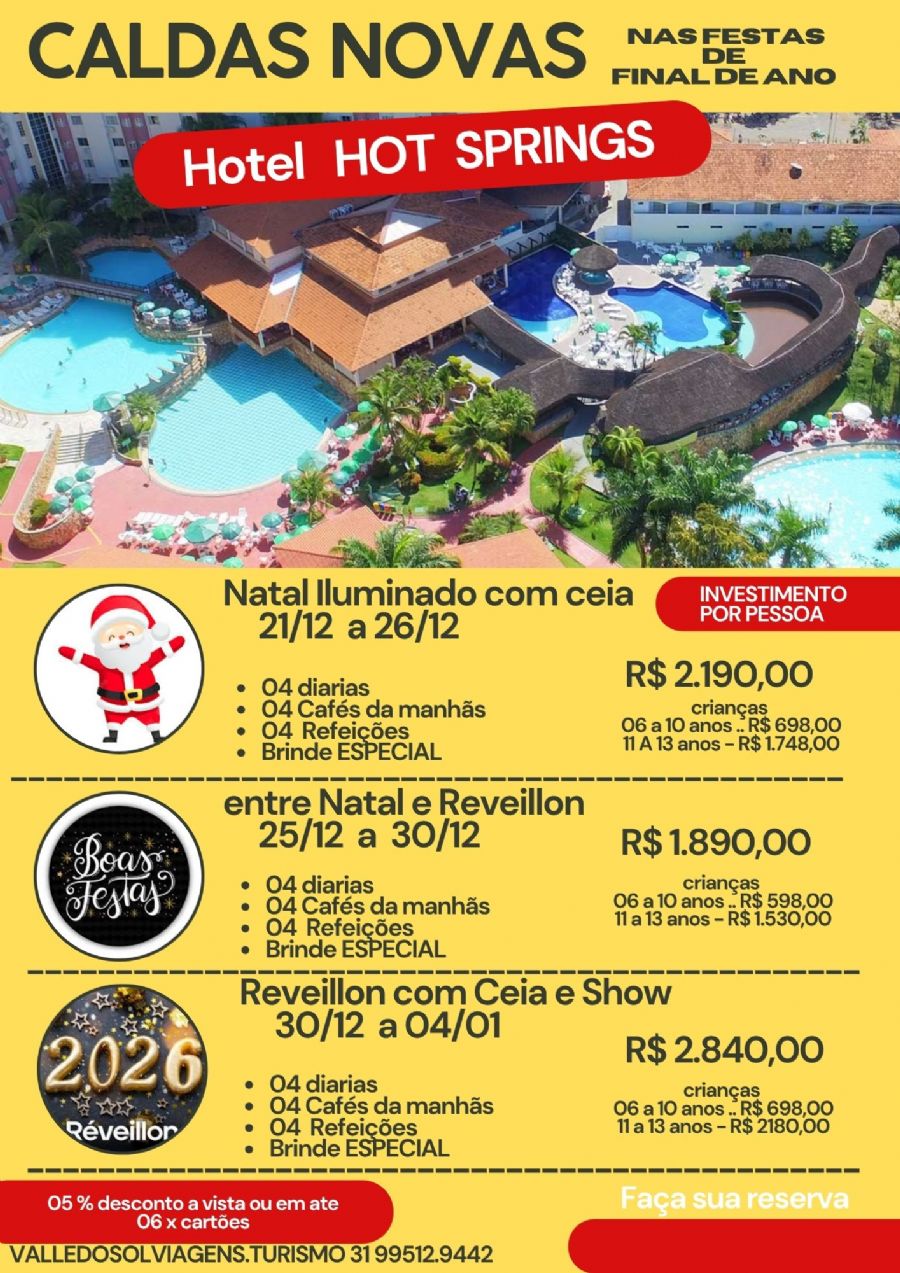 CALDAS NOVAS - NATAL - REVEILLON HOTEL HOT SPRINGS